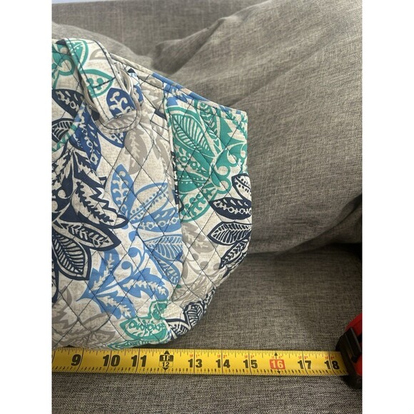 Vera Bradley Glenna Satchel Bag In Falling Flowers Gray Blue Green Floral - Picture 6 of 7
